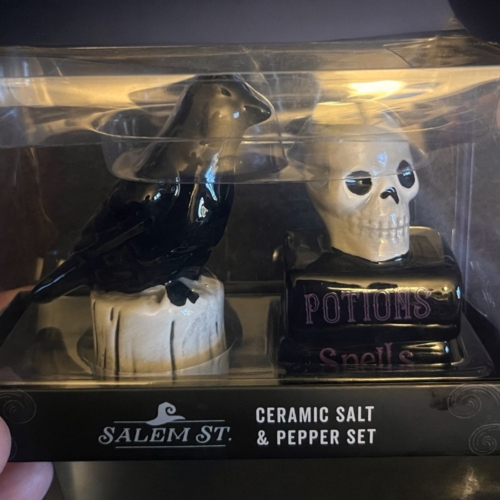 Skull & Raven salt & pepper shakers